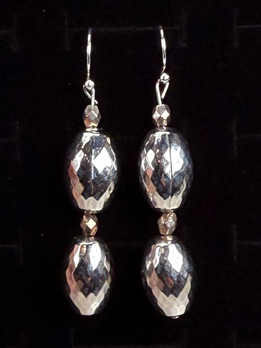 Bohemian chic Silvertone beaded long pierced dangle earrings